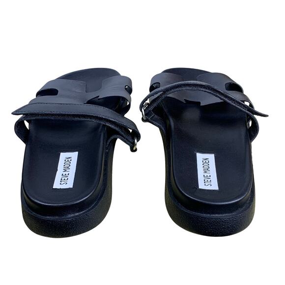 Steve Madden Mayven Women’s Black Leather Slide Sandals Size 10 NWOT - Picture 5 of 7